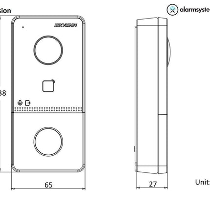 Hikvision DS-KV6113-WPE1 Video Intercom Kit PoE/12v WiFi