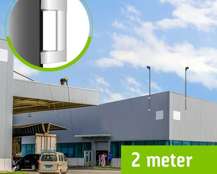 AlarmsysteemExpert.nl Cameramast 2 meter Ø 90mm met RVS muurbeugels