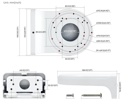 AlarmsysteemExpert.nl Camerasteun voor Hikvision en Dahua camera's