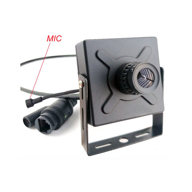 AlarmsysteemExpert.nl Pinhole IP camera 4Mp, 16mm telelens,  kijkhoek 22graden, PoE, Microfoon