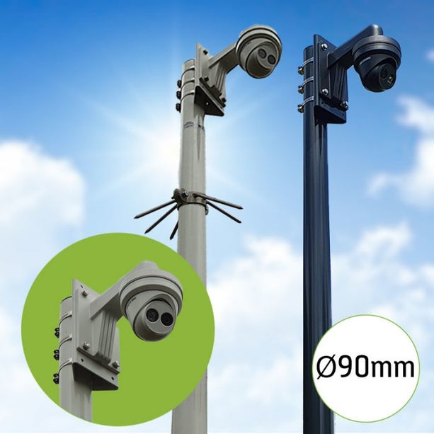 AlarmsysteemExpert.nl Ronde cameramast met kantelanker 3 meter Ø 90mm