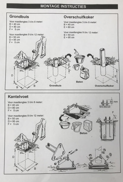 AlarmsysteemExpert.nl Ronde cameramast met kantelanker 5 meter Ø 90mm