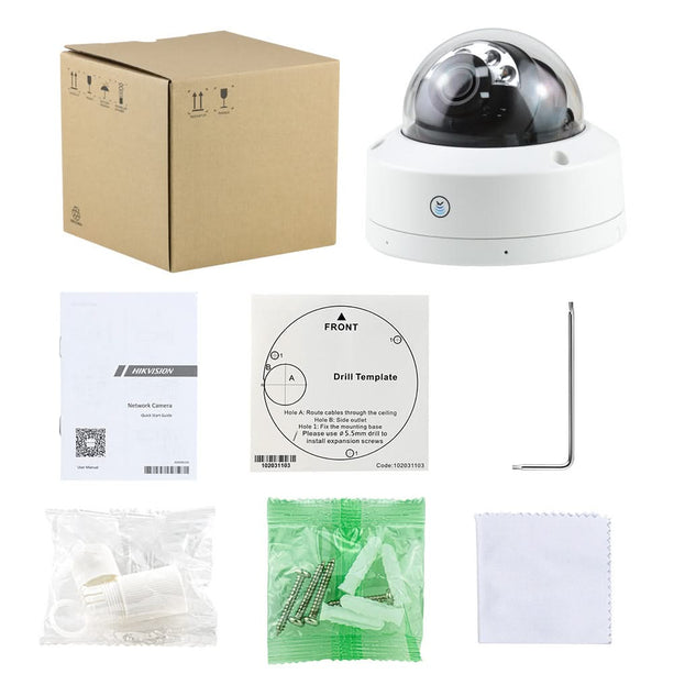 ASE D183-L, 8MP/4K, Smart Hybrid-Light Dome camera, PoE, Micro sd slot, microfoon, Hikvision OEM