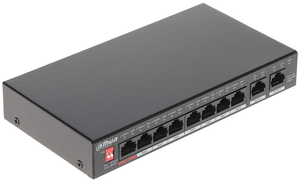 Dahua PFS3010-8GT-96-V2 8x PoE Gigabit 2x RJ45 Uplink