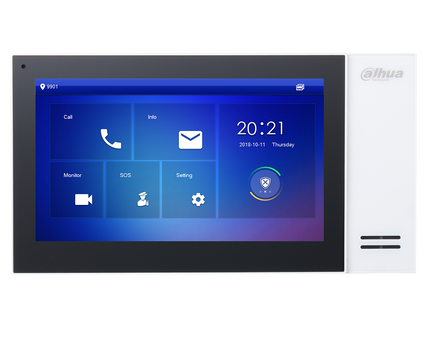 Dahua VTH2421FW-P, Binnenpost 7 inch Touch screen, wit, PoE, SIP