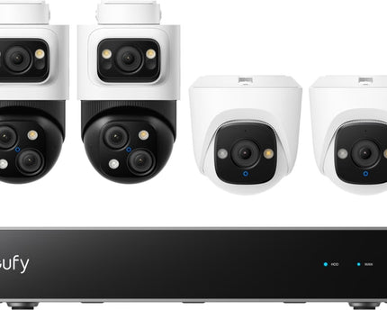 Eufy Beveiligingscamera set; PoE recorder, 2x Turret en 2x PTZ camera