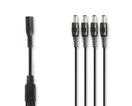 Hikvision CCTV-voedingskabelsplitter 1x f naar 4x m 0,35 m 5,5 x 2,1 DC-connector