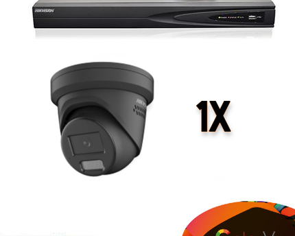 Hikvision Colorvu Set 1x Turret 4MP Recorder + Bekabeling