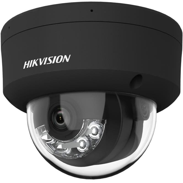 Hikvision DS-2CD2143G2-LIS2U Zwart, 4MP Dome Netwerk Camera AcuSense Smart Hybrid Light PoE en 2x Microfoon