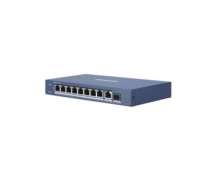 Hikvision DS-3E1510P-EI, 10 Poorts, Gigabit switch, 8x PoE, 2x Uplink