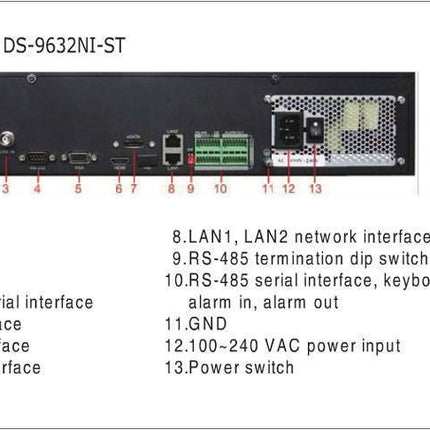 Hikvision DS-9632NI-I8 Netwerk Video Recorder (32 camera's) 8x SATA, 2x LAN