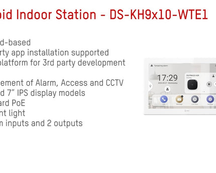 Hikvision DS-KH9310-WTE1 (B) Android Indoor Station PoE 7" Inch