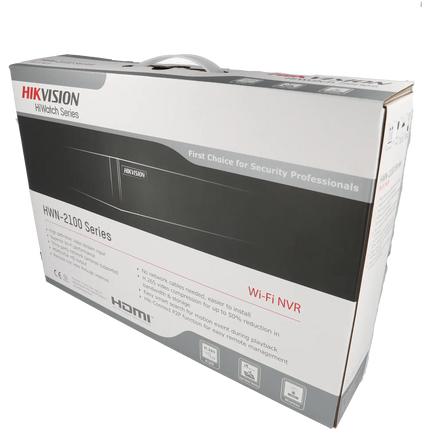 Hikvision HWN-2104MH-W, 4 Kanaals WiFi NVR, Zonder PoE, Max 4MP camera's