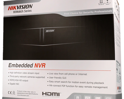 Hikvision HWN-4104MH-4P, 4 Kanaals 4K NVR, PoE