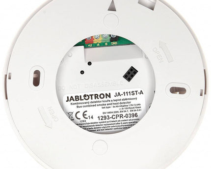 Jablotron JA-111ST-A BUS gecombineerde rook- en hitte detector met brand en inbraaksirene