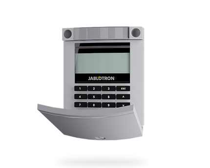 Jablotron JA-114E-GR, BUS codebedienpaneel met LCD, toetsenbord en RFID grijs