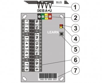 Jablotron JA-116H BUS expander - 16 ingangen