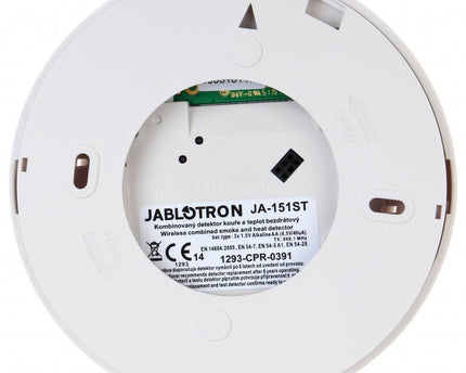 Jablotron JA-151ST-A Draadloze rook- en hittedetector met dubbele sirenefunctie (inbraak en brandalarm)