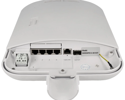 Movok 6 Poorts PoE Gigabit Buiten Switch, IP65 4x PoE, 2x Uplink