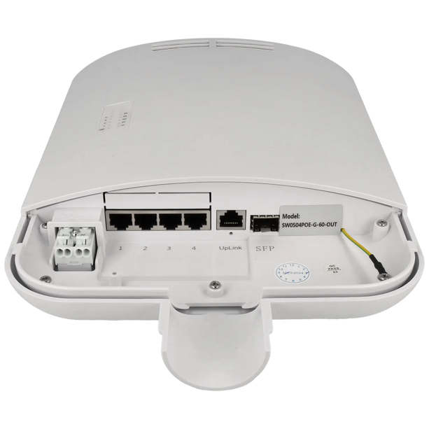 Movok 6 Poorts PoE Gigabit Buiten Switch, IP65 4x PoE, 2x Uplink