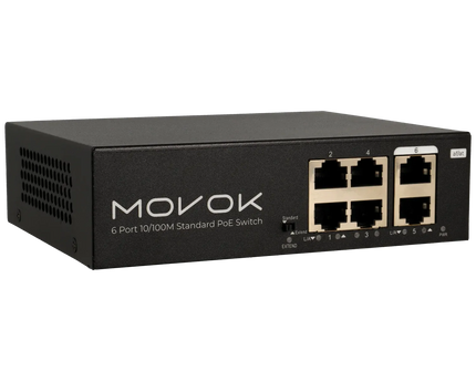 Movok 6 Poorts PoE Switch, 1.6Gbps, 250m PoE