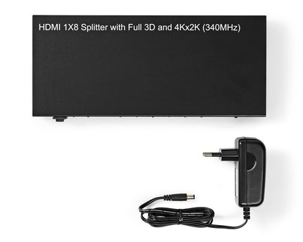 Nedis 8-Poorts HDMI splitter 8x HDMI Output 4K@30Hz 3.4 Gbps Metaal Antraciet