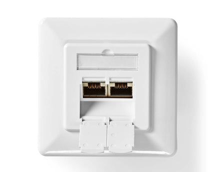 Nedis Netwerk Wanddoos inbouw,  2 poorten CAT6 Wit