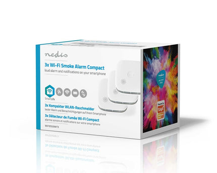 Nedis SmartLife Rookmelder set van 3 stuks incl. vervangbare batterijen