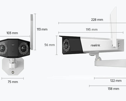 Reolink B750-W 4K/8Mp draadloze Dual-lens batterijcamera 180gr kijkhoek, slimme detectie