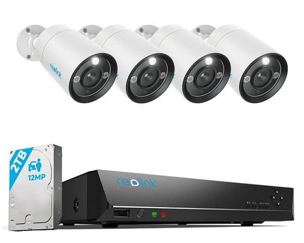 Reolink RLK8-1200B4-A-4MM, 12MP Beveiligingsset met slimme detectie en PoE