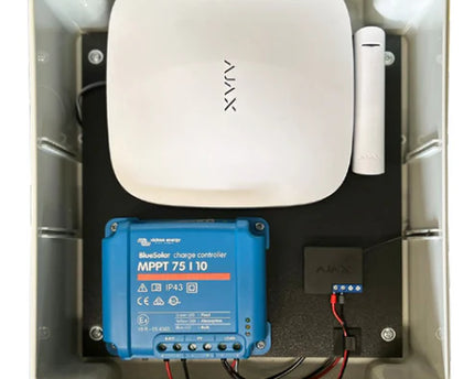 TerreinVeilig Bewakingszuil wit incl. Ajax systeem | Zonnepaneel | Oplader | Accu